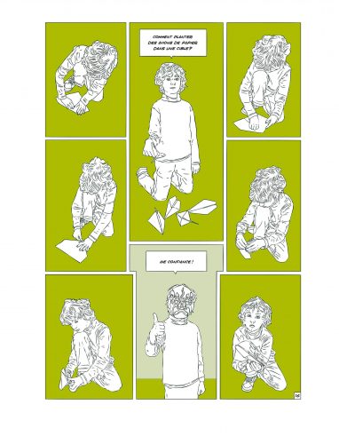 QEDA_2000px-p_16 Qu'est devenu Anselme ? un livre d'Olivier Moulard, une fable graphique publiée aux éditions le lion qui parle.