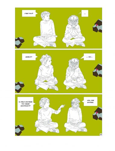 QEDA_2000px-p_44 Qu'est devenu Anselme ? un livre d'Olivier Moulard, une fable graphique publiée aux éditions le lion qui parle.