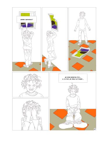 QEDA_2000px-p_61 Qu'est devenu Anselme ? un livre d'Olivier Moulard, une fable graphique publiée aux éditions le lion qui parle.