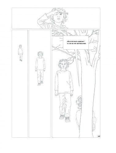 QEDA_2000px-p_69 Qu'est devenu Anselme ? un livre d'Olivier Moulard, une fable graphique publiée aux éditions le lion qui parle.