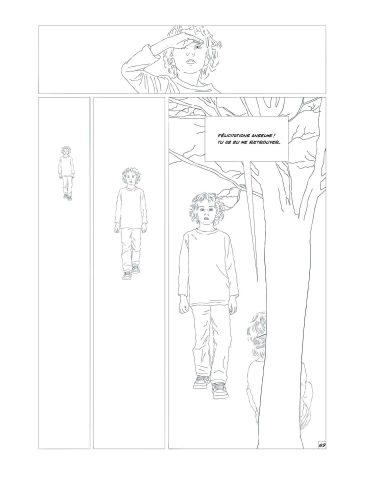 QEDA_2000px-p_69 Qu'est devenu Anselme ? un livre d'Olivier Moulard, une fable graphique publiée aux éditions le lion qui parle.